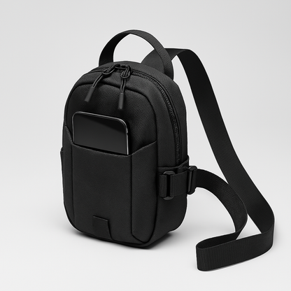 MagneticX Mini Schultertasche in Schwarz – modernes, minimalistisches Design mit praktischem Schultergurt für unterwegs.